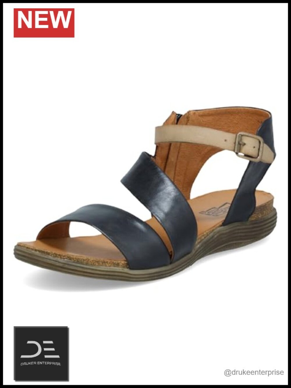 Miz Mooz Women's Leather Gladiator Flat Sandals with Buckle Ankle Strap